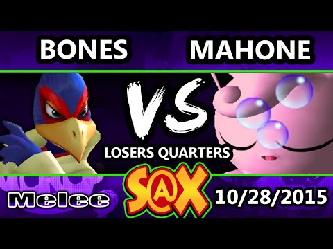 S@X 121 - Bones (Falco) Vs. Mahone (JigglypufF) SSBM Losers Quarters - Smash Melee