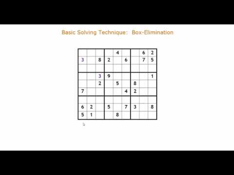 Solving Sudoku Technique - Elimination