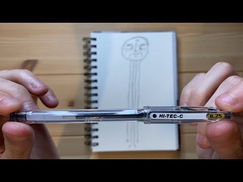 Drawing a Character that has a Scratchy Look with a Pilot Hi-Tec-C Pen from Japan