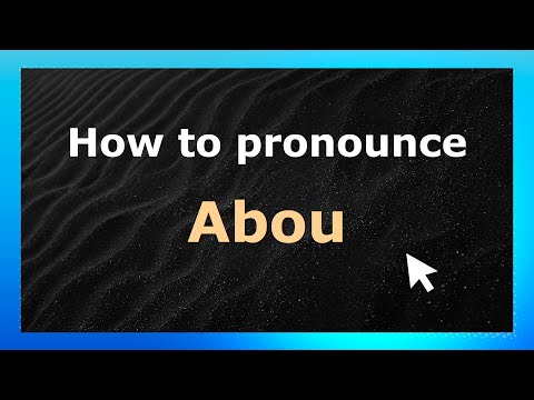 How to Pronounce Abou (French Pronunciation / France) | Pronounce Names