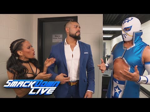 Andrade "Cien" Almas blows off Sin Cara: SmackDown LIVE, May 29, 2018