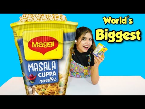 Making World's Biggest MAGGI Cup Noodles!! 🍜 दुनिया का सबसे बड़ा!