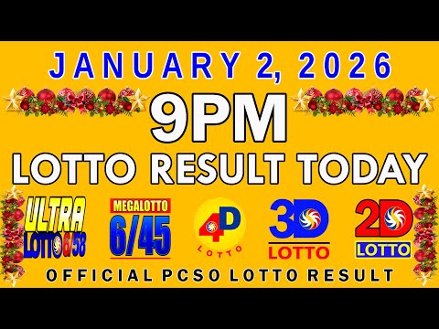 9pm Lotto Result Today PCSO January 2 2026