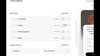 Popl Dashboard - The Lead Capture Form