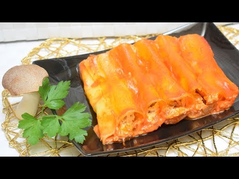 CANNELLONI FUNGHI E RICOTTA primi piatti al forno semplici e veloci