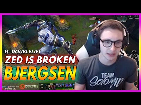 ZED IS BROKEN, ft Doublelift - Bjergsen Stream Highlights