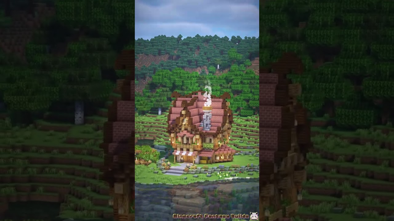 Minecraft | How to Build a Medieval House with Chimney #shorts