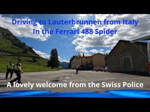 Italy to Lauterbrunnen in a Ferrari 488 Spider. Switzerland 4K HD CH