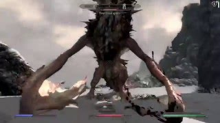 skyrim: пробний бой с драконом используя моды.