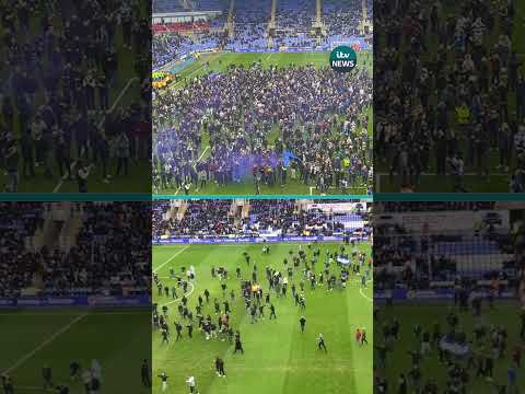 Football match abandoned as around 1,000 fans storm the pitch in protest #footballnews #reading