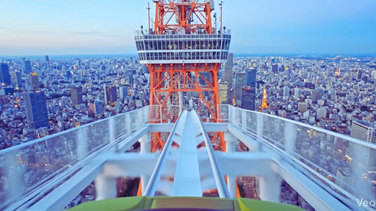 東京タワーから滑走するだけのジェットコースターがあったら If there was a roller coaster that just ran from Tokyo Tower