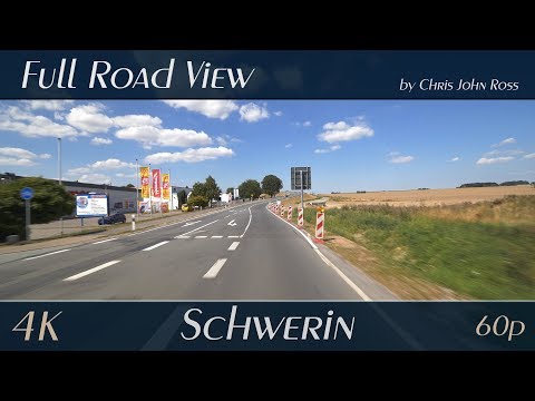 Schwerin, Germany: Medewege - An der Chaussee, Bundesstraße (B104) - 4K (UHD/2160p/60p) Video
