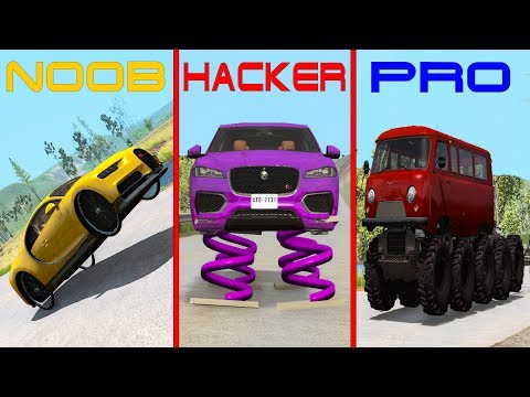 NOOB vs PRO vs HACKER crashes #15 - Beamng drive