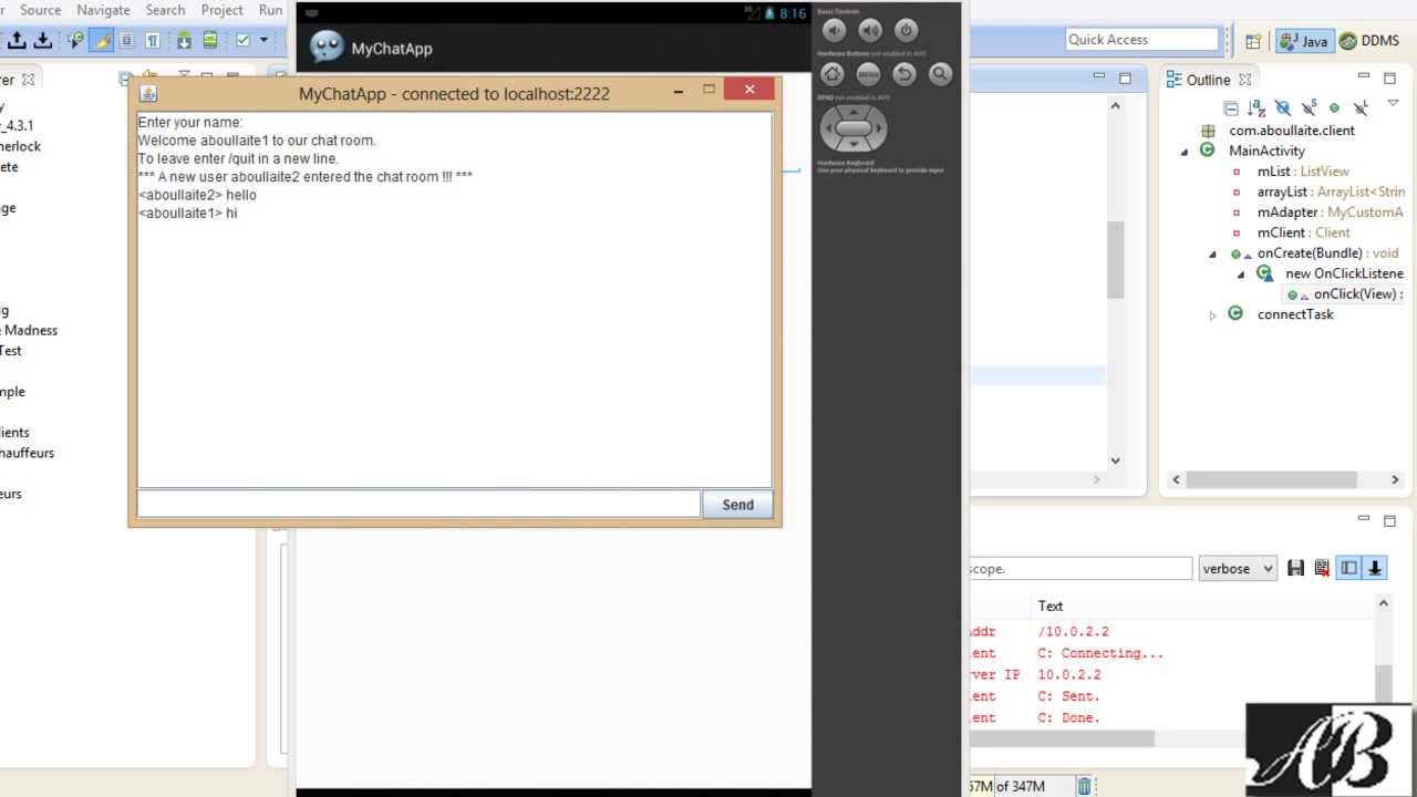 Multi-Client Server chat application using java swing & Android