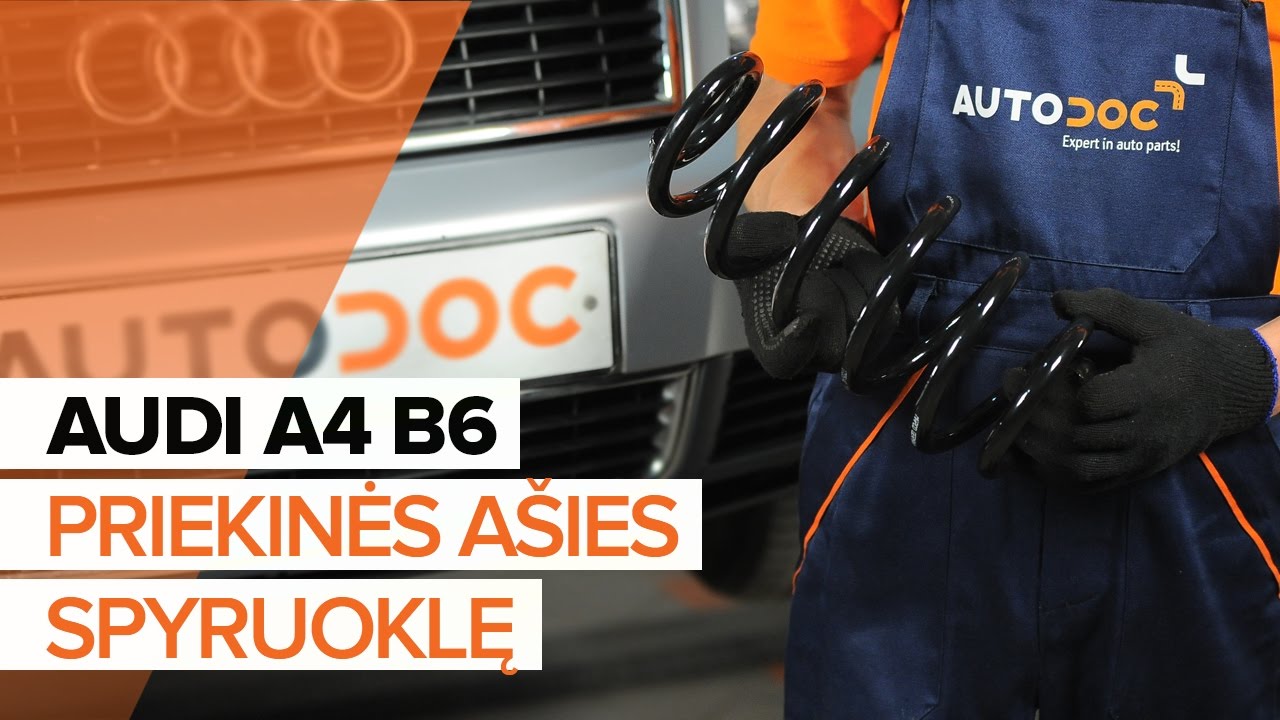 Kaip pakeisti Audi A4 B6 spyruoklės: priekis - keitimo instrukcija