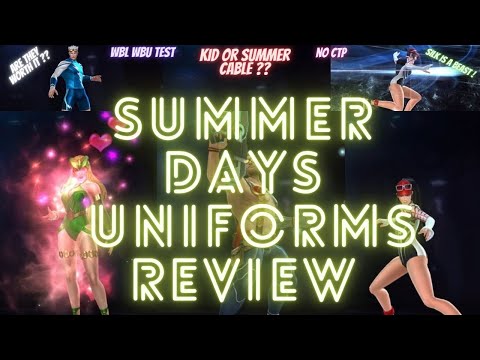 CABLE , SILK AND  ENCHANTRESS SUMMER DAYS UNIFORM REVIEW - NO CTPS - WBU   WBL | Marvel Future Fight