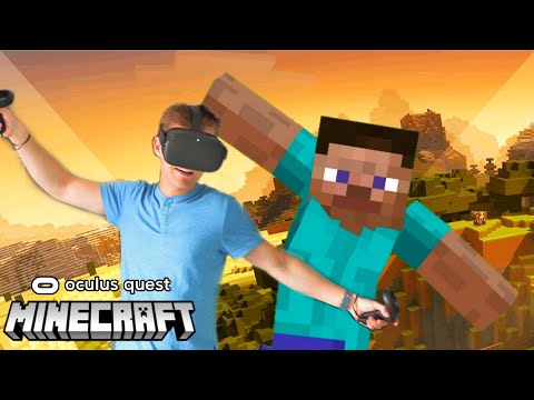 Minecraft Oculus Quest - How VR looks to Bedrock Players - Body Tracking? - NEW Oculus Link Gameplay