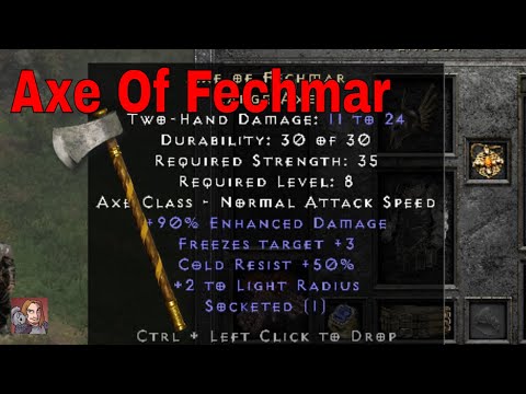 D2R Unique Items - Axe Of Fechmar (Large Axe)