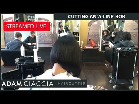 || Adam Ciaccia Live & UnPlugged -  Cutting a A-Line/Concave/Graduated Bob on Shalini ||