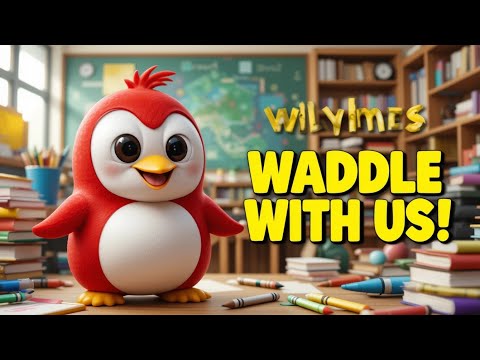 Red Penguins in the School 🐧🎒 Funny Kids' Song | Waddle & Learn!