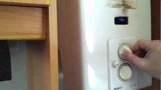 preview picture of video 'How to ignite the gas boiler in our static holiday caravan near Aberystwyth'