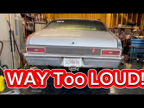Installing a 3 inch exhaust kit on a 74 Chevy Nova.