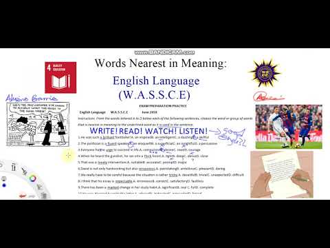 Alusine Barrie: Words Nearest in Meaning English Language for W.A.S.S.C.E
