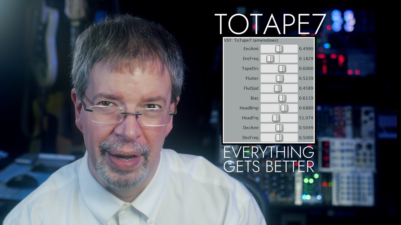 Airwindows ToTape7: Free Mac/Windows/Linux/Pi CLAP/AU/VST3/VST2/LV2/Rack