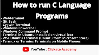 How to Run C program in Command Line Terminals on Windows 10, 11 & Linux Ubuntu