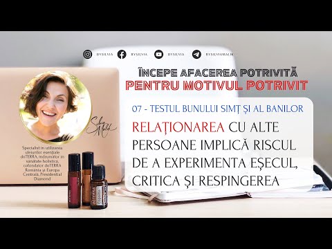 Back to YOU - Lecția 07 - Testul BUNULUI SIMȚ și al BANILOR