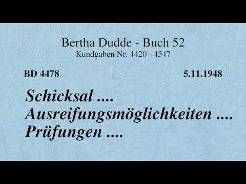 BD 4478 - SCHICKSAL .... AUSREIFUNGSMÖGLICHKEITEN .... PRÜFUNGEN ....