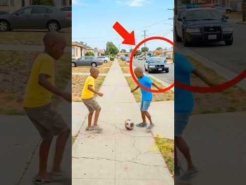 Officers Replace A Broken Football For Two Boys #shorts #kindness