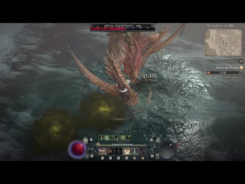 Diablo 4 Season of the Malignant - Rogue solo fighting World Boss Ashava The Pestilent World Tier IV