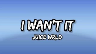 Juice WRLD - I Wasn't It ( Lyrics)