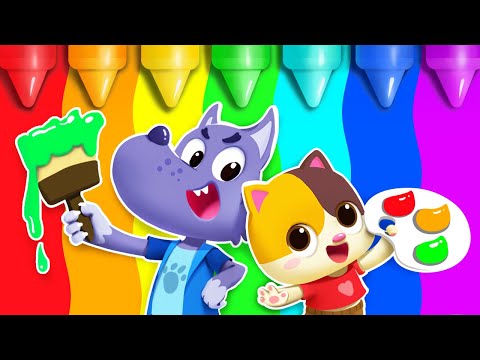 Big Bad Wolf And Colorful Ballons | Learn Colors for Kids | Nursery Rhymes | Kids Songs | BabyBus