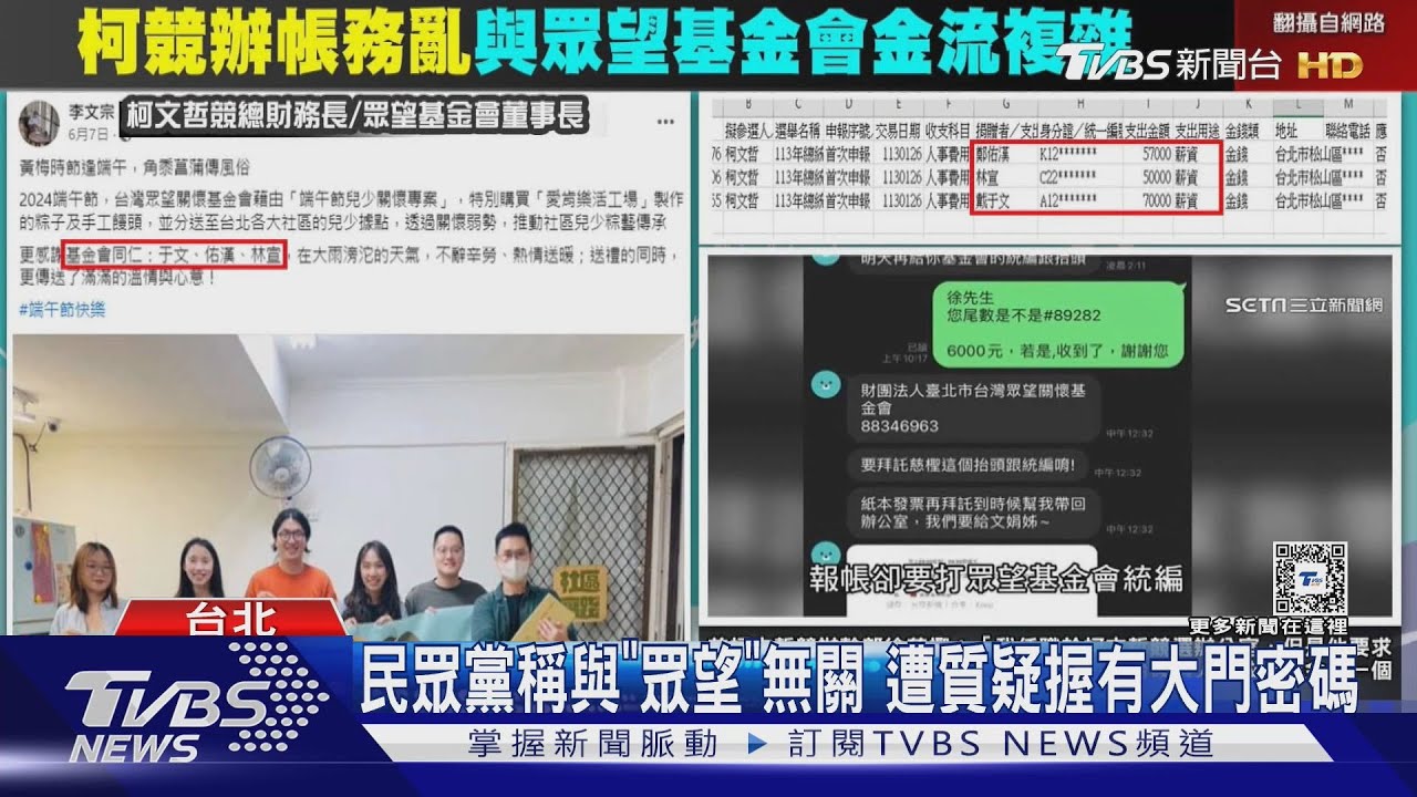 民眾黨稱與「眾望」無關　遭質疑握有大門密碼