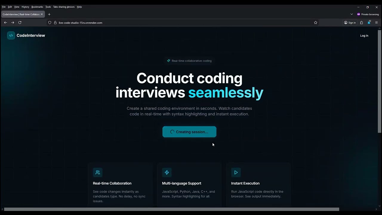 Live Code Studio: Real-time Collaborative Coding Interview Platform