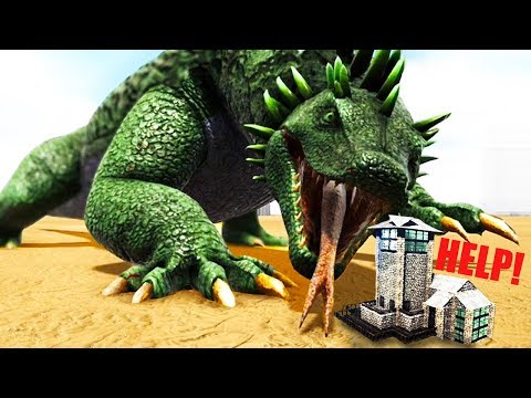 Ark Base RAID With The Godzilla Lizard VARAN! - Ark Survival Evolved