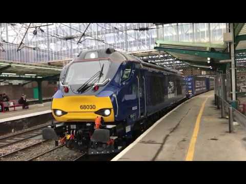 Direct Rail Services Class 68's Top 'N' Tail 4Z43 through Carlisle *HD*