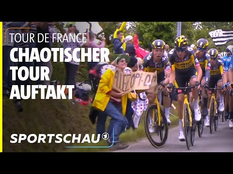 Tour de France, 1. Etappe: Zuschauerin verursacht Massensturz bei der Tour | Sportschau