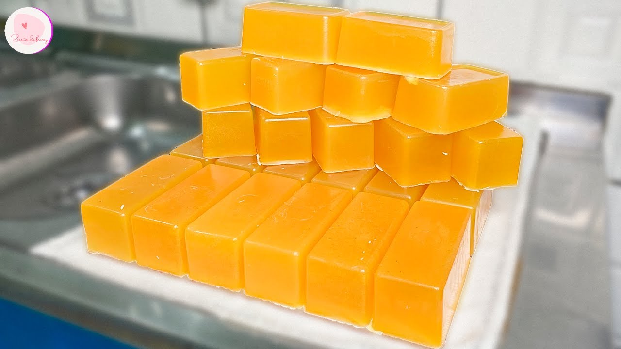 COMO FAZER SABÃO CASEIRO GLICERINADO COM VINAGRE E BICARBONATO - ÓTIMO RENDIMENTO