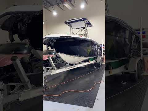 Boat Wrapped in 3M Gloss Black Vinyl 🔥