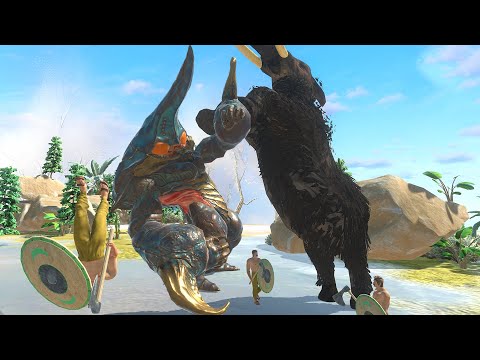 Aliens invade earth: Prehistoric beasts & Cavemen vs. Alien Exotica - Animal Revolt Battle Simulator