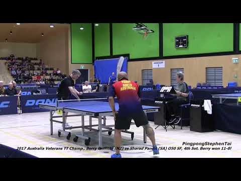 2017 Australia Veterans TT Champ., Berry Griffiths (NZ) vs S Pandit (SA) O50 SF, 4th set