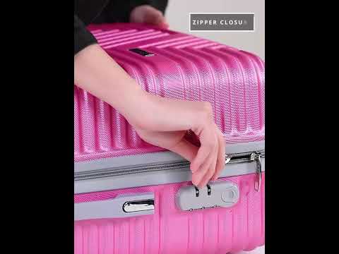 Pink polycarbonate hard trolley case