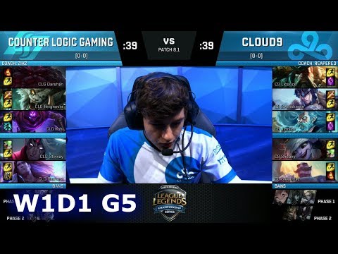 CLG vs Cloud 9 | Week 1 Day 1 of S8 NA LCS Spring 2018 | CLG vs C9 W1D1 G5