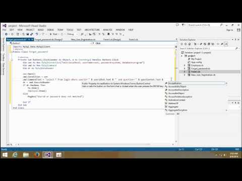 Visual Basic  Net with MySql Database Tutorial 2 Login System Part 3 Fogot Password