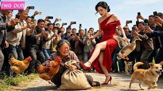 A rural old lady was splashed and slapped for dressing poor. She was her rich husband's mother.