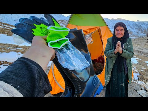 I Brought Grandma Razieh Boots and Gloves in This Cold, Snowy Weather