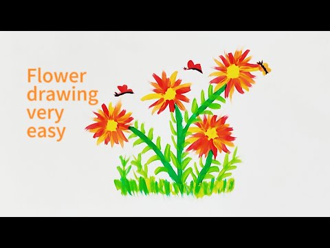 How to draw a Flower drawing | Very easy step by step 💖 | beautiful flower drawing